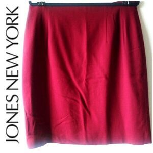 JONES NEW YORK WOOL SKIRT - RED